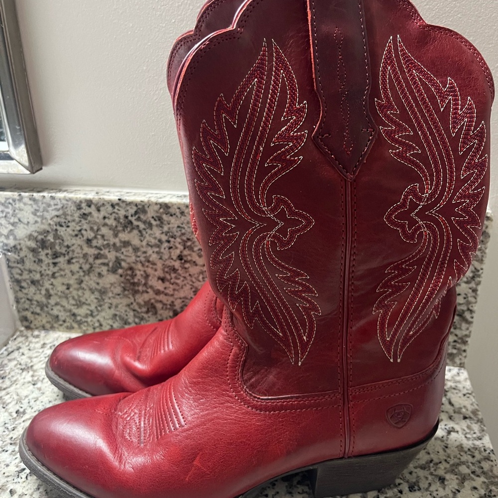 Ariat Bold Red Leather Boots